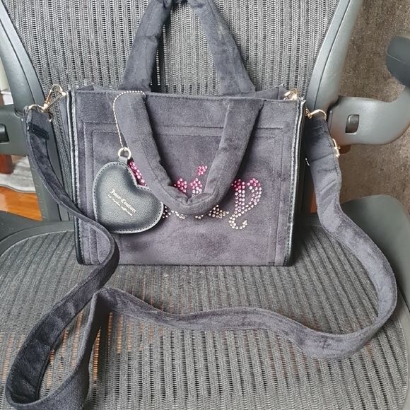 Juicy Couture Black Mini Tote with Crystal Script Logo - Picture 4 of 6